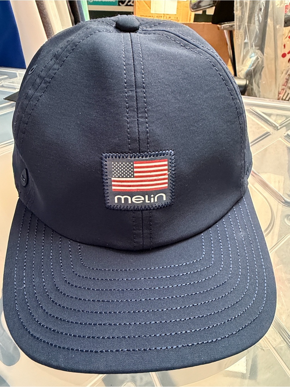 NWT Melin The Legend Americana Hydro Baseball Cap Navy Patriotic CL